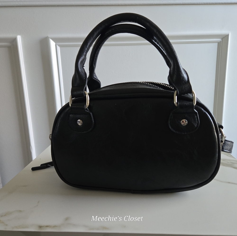Aeropostale Y2K Studded Bowler Satchel Black Heart Star NWT​ - Picture 7 of 15